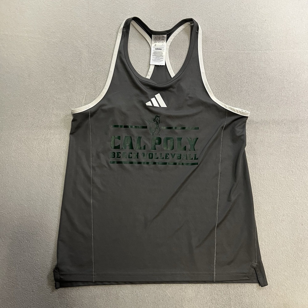 Cal Poly Mustangs adidas Tank Top Women's Medium Gray Racerback Beach Volleyball